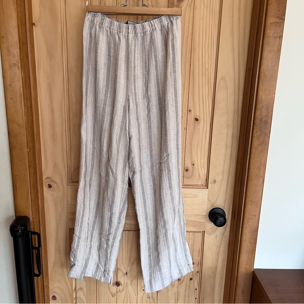 5/$30🦄 Vintage Linen Striped Ivory Pants